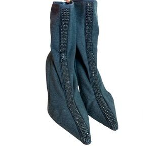 Le Silla, Limited Edition, Grey Crystal, Ankle Boot, Made in Italy, 8-8.5 (38.5)
